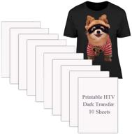 👕 inkjet printable heat transfer paper htv for dark t-shirt fabric a4 size, 10 sheets - iron-on transfer logo