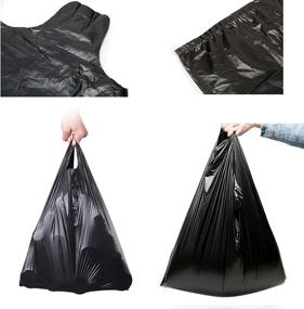 img 2 attached to 🗑️ YYaaloa 100 pcs Small Black Trash Bags with Handles: Super Thick Rubbish Bags for Office, Picnic, Kitchen & Bulk Use (Black 100 pack)