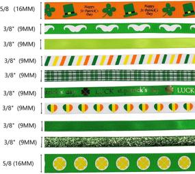 img 3 attached to 🍀 Grosgrain Ribbon: Celebrate St. Patrick's Day with Green/White Prints for Hair Bows, Wreaths, Lanyards, Gift Wrapping, Party Decoration, Crafting, and Sewing