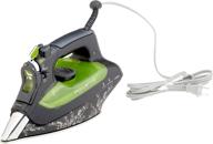 🌿 efficient and eco-friendly: rowenta dw6080 steam iron for energy-saving ironing experience with stainless steel soleplate, auto-off & 400-hole design - black logo