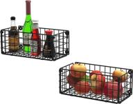 🧺 set of 2 hanging wire baskets - wall-mounted storage for fruits, snacks, spices, toiletries, towels, and more - multifunctional baskets for kitchen pantry, bathroom, and entryway logo