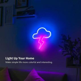 img 1 attached to LED Neon Signs: Cloud Lightning Wall Decor, Battery/USB Powered, Bedroom Aesthetic, Kids Room, Living Room, Bar, Party, Christmas, Wedding Décor- Pink