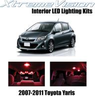 xtremevision внутренняя светодиодная подсветка для toyota yaris 2007-2011 (6 штук) красный комплект внутренних светодиодов с инструментом для установки. логотип