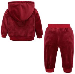 img 3 attached to 👶 Cute Ear Hooded Fleece Pullover and Pants Outfits Set for Baby Boys and Girls by Kids Tales