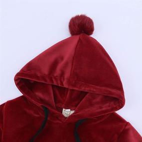 img 2 attached to 👶 Cute Ear Hooded Fleece Pullover and Pants Outfits Set for Baby Boys and Girls by Kids Tales