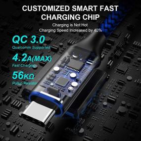 img 1 attached to 🔌 4-пакет, 1 фут USB-кабель Type C - Быстрая зарядка, плетение из нейлона etguuds - Совместим с Samsung Galaxy S20 S10 S9 S8 Plus S10E, A10e A20 A51 A71, Note 20 10 9 8, Moto G8 G7