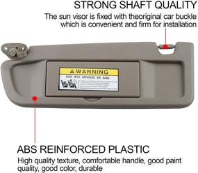 img 1 attached to 🌞 Dasbecan Warm Gray Left Driver Side Sun Visor | Compatible with Honda Civic 2006-2011 | Replacement Part: 83280-SNA-A01ZE