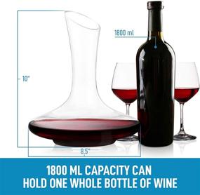 img 2 attached to Hand Blown Crystal Wine Aerator: Zulay 60 oz Red Wine Decanter Carafe for Whole Bottle Of Wine