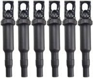 🔥 ignition coil pack set of 6: replaces oe# 0221504470, compatible with various bmw models and mini cooper logo