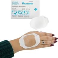 🩹 houseables transparent film dressing: 100 pack, 2.36" x 2.75" surgical wound cover bandages - sterile, breathable, waterproof and showerproof skin patch with bacterial barrier logo