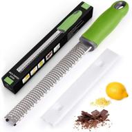 🍋 zulay kitchen best cheese grater & zester - stainless steel lemon zester tool - green citrus zester logo