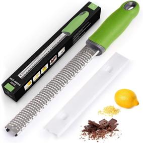 img 4 attached to 🍋 Zulay Kitchen Best Cheese Grater & Zester - Stainless Steel Lemon Zester Tool - Green Citrus Zester