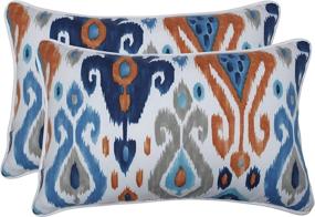 img 4 attached to 🌿 Pillow Perfect 620206 Outdoor/Indoor Paso Azure Lumbar Pillows, 11.5" x 18.5", Blue, 2 Pack - Stylish and Supportive Lumbar Pillows for Indoor and Outdoor Comfort