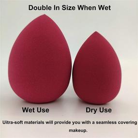 img 3 attached to Qpeuim Makeup Sponge Blender Beauty Foundation Blending Sponge – Flawless Application for Liquid, Cream, and Powder Makeup, Multi-colored Sponges, 2 Pack