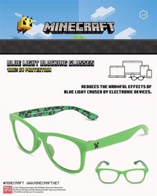 img 1 attached to 🕶️ Pan Oceanic Minecraft Kids Blue Light Blocking Glasses | Ultimate Eyewear Protection for Games and Screens | Age 2-10 | Minecraft Green