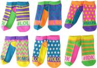 🧦 яркие носки для девочек jefferies socks neon low cut - 6 пар для энтузиастов стиля! логотип