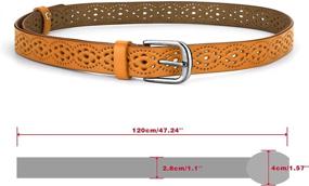 img 2 attached to Uxcell Hollow Vintage Leather Inches 46 Women's Accessories for Belts