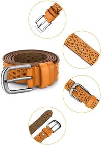 img 3 attached to Uxcell Hollow Vintage Leather Inches 46 Women's Accessories for Belts