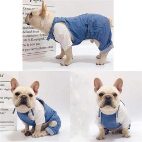 img 2 attached to 🐶 CAISANG Dog Denim Jumpsuit Overalls for Small and Medium Dogs & Cats - Pet Jean Overalls Apparel, Stylish Puppy Costumes, Comfortable Dog Shirts and Pants Set, Fashionable Pets Outfits (M)