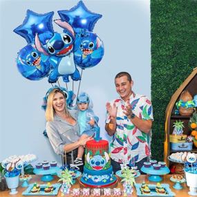 img 2 attached to 🎈 Colorful 5pcs Lilo and Stitch Aluminum Film Balloons: Perfect Stitch Birthday Party Decorations and Supplies for an Unforgettable Children's Birthday Celebration