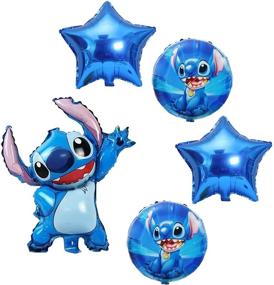 img 4 attached to 🎈 Colorful 5pcs Lilo and Stitch Aluminum Film Balloons: Perfect Stitch Birthday Party Decorations and Supplies for an Unforgettable Children's Birthday Celebration