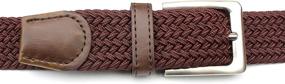 img 1 attached to Braided Elastic Stretch Black Leather Men's Belt - Premium Accessory in Belts