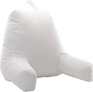 🧸 cozy cushion for kids: cheer collection reading and gaming pillow with armrest - plush white backrest logo