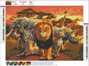 img 3 attached to 🎨 AIRDEA Diamond Painting Animals DIY Kits for Adults and Kids - Full Drill Round 5D Gem Art Embroidery Rhinestone Arts Canvas Wall Decor 30x30cm - Mandala