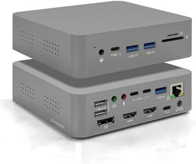 img 4 attached to 💻 18-in-1 USB C Docking Station - Triple Display, Dual 4K HDMI, DP, 1Gbps Ethernet, USB 3.0x3, USB 2.0x2, USB-Cx3, SD/TF Card Reader, Audio/Mic, USB C Hub for Mac Book Pro/Air & Windows