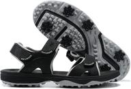 noxnex spikeless sandals adjustable blackgreen sports & fitness and golf logo