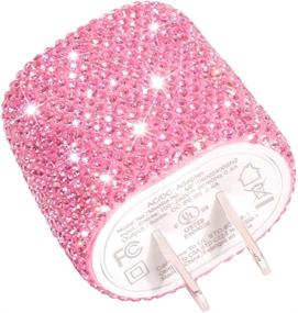 img 4 attached to Sparkle Up Your Charging Game with the USB Wall Charger Bling 5V/2.4A 24W Dual Port Fast Charger Plug in Pink - Perfect for iPhone, Android, Samsung, iPad, Tablets, and More!