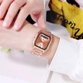 img 1 attached to Digital Stainless Electronic Waterproof Wristwatch Women's Watches