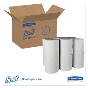 img 3 attached to 🏅 Scott 01052 Hard Roll Towels: 100% Recycled, White, 8" x 800ft | Case of 12 Rolls