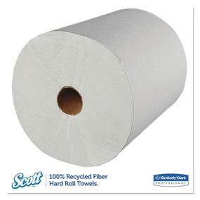 img 2 attached to 🏅 Scott 01052 Hard Roll Towels: 100% Recycled, White, 8" x 800ft | Case of 12 Rolls