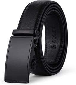 img 4 attached to 👔 GOIACII Leather Automatic Ratchet Buckle: Sleek and Stylish Men's Belt Accessory