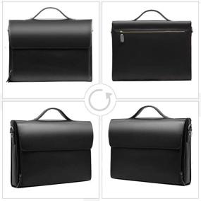 img 2 attached to Premium Leathario Leather Briefcase - 👜 Stylish Men's Laptop Bag for Business & Work