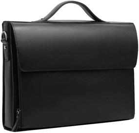 img 4 attached to Premium Leathario Leather Briefcase - 👜 Stylish Men's Laptop Bag for Business & Work