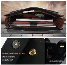 img 1 attached to Premium Leathario Leather Briefcase - 👜 Stylish Men's Laptop Bag for Business & Work