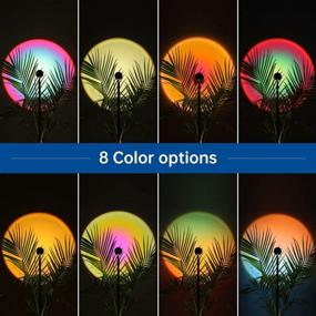 img 2 attached to 🌈 Yatshelar Sunset Lamp Projector - Dimmable 2 LED, 8 Color Projection Night Light with 180 Degrees Rotation - USB Charging for Photography, Party, Home Living Room, Bedroom, Corner Desk, Table Decor - Rainbow