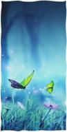 naanle stunning butterfly flowers print hand towel - large, soft & absorbent towel for bathroom, hotel, gym, and spa (16 x 30 inches) logo