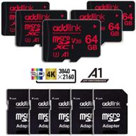 📷 эффективная карта памяти addlink 64gb 5-pack micro sd: идеально подходит для nintendo-switch, запись видео 4k, чтение/запись до 100/45 мб/с, micro sdxc uhs-i a1 класс 10 v30. логотип