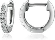 sterling silver zirconia earrings huggie logo