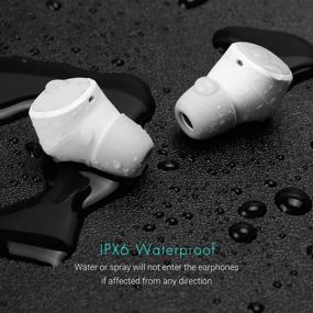 img 3 attached to 🎧 True Wireless Sports Earbuds - August EP800 Bluetooth 5.0 Earphones - IPX6 Waterproof/DSP Noise Reduction with Built-in Mic / 25-Hour Playtime/Stereo Mini In-Ear Earphones with Portable Charging Case