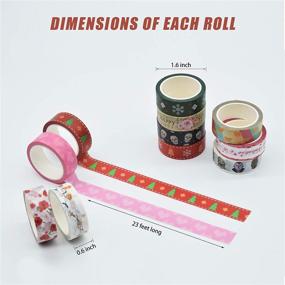 img 2 attached to 🎄 Set of 16 Rolls Christmas Washi Tape for DIY Crafts & Decorations - 15mm Wide, 7 Meters Long each - Cute & Decorative Masking Tape for Christmas, Halloween, Valentine's Day, Thanksgiving Gifts