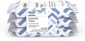 img 4 attached to Fragrance-Free Solimo Flushable Adult 🚽 Toilet Wipes - 126 Count, Amazon Brand