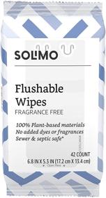 img 2 attached to Fragrance-Free Solimo Flushable Adult 🚽 Toilet Wipes - 126 Count, Amazon Brand