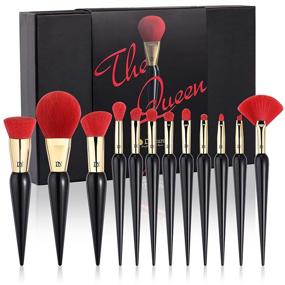 img 4 attached to DUcare 12Pcs The Queen Seris Makeup Brush Set - Premium Gifts Kabuki Foundation Blending Face Powder Blush Concealers Eye Shadows Brushes