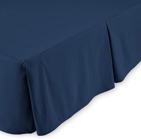 img 3 attached to 🛏️ Bare Home Kids Pleated Twin Bed Skirt - Dark Blue 15-Inch Tailored Drop - Easy Fit & Center/Corner Pleats - Ideal for Twin Beds