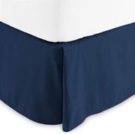 🛏️ bare home kids pleated twin bed skirt - dark blue 15-inch tailored drop - easy fit & center/corner pleats - ideal for twin beds logo