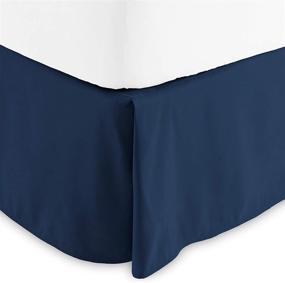 img 4 attached to 🛏️ Bare Home Kids Pleated Twin Bed Skirt - Dark Blue 15-Inch Tailored Drop - Easy Fit & Center/Corner Pleats - Ideal for Twin Beds